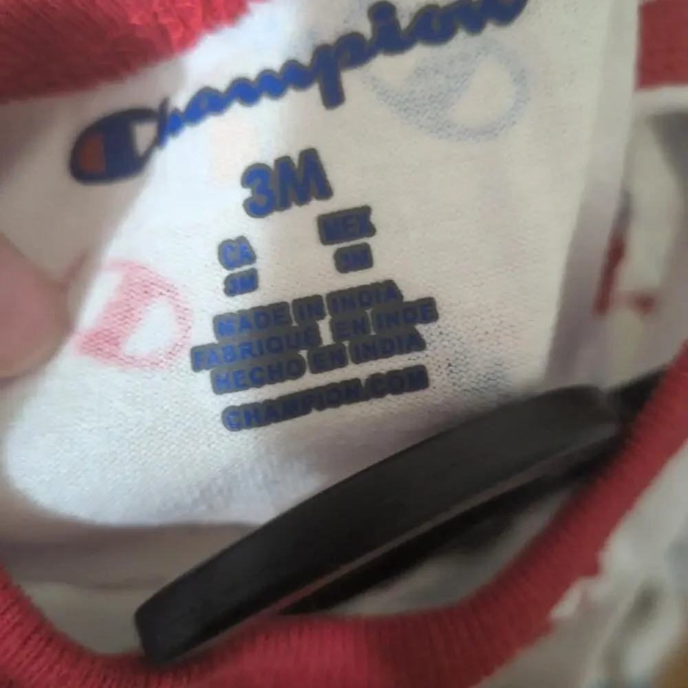 Champion Baby Bodysuit With Champion Logo Print In Red And Blue